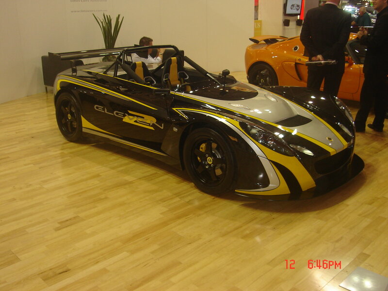 Black and yellow Lotus sports car