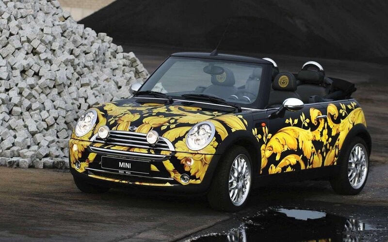 Black and Yellow Mini Cooper