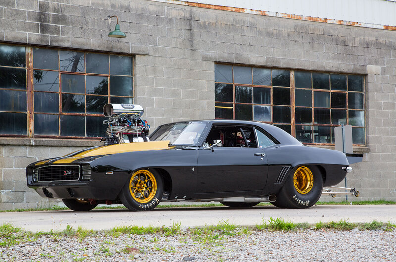 Black and Yellow Muscle Car — Industrial