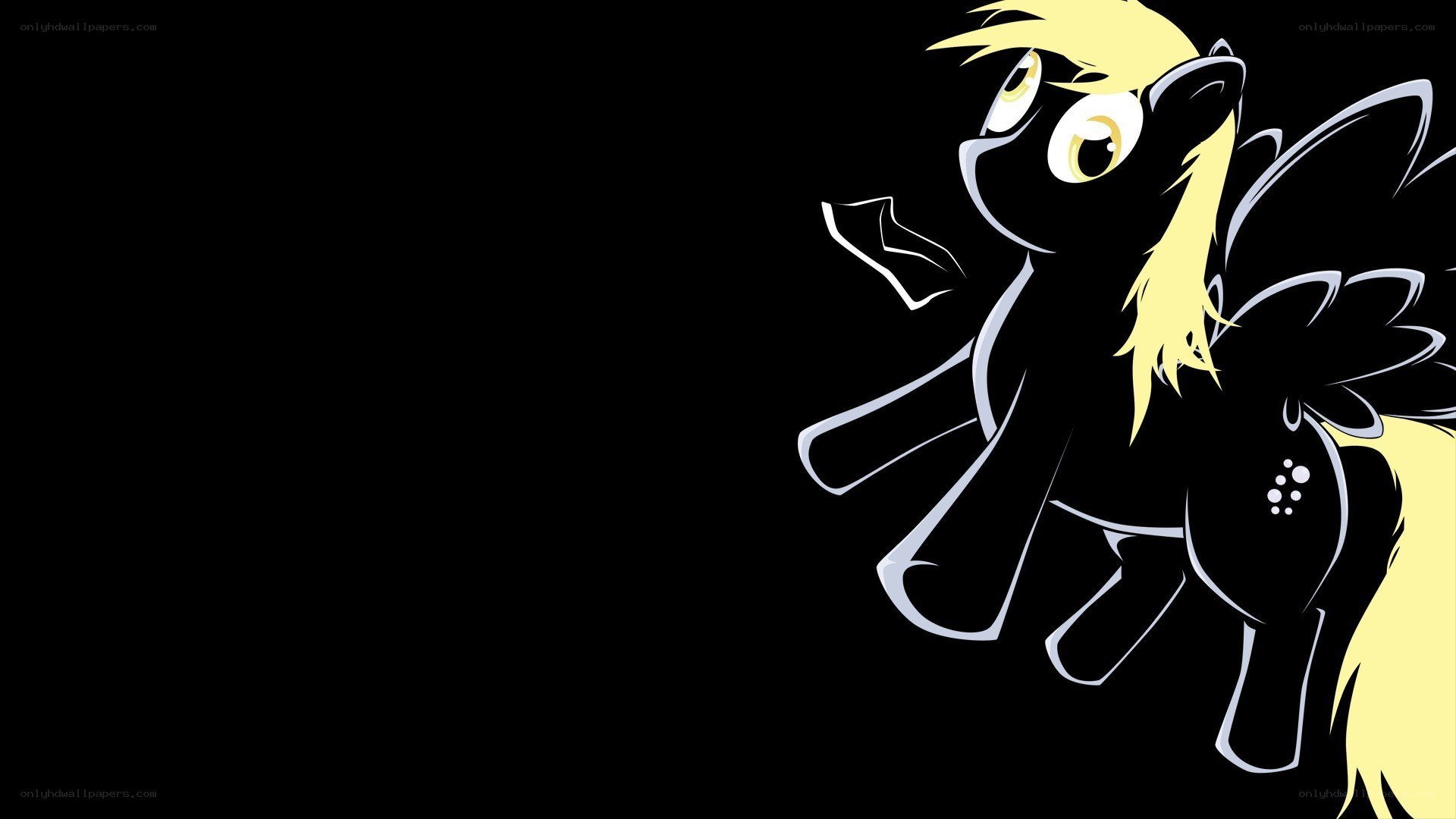 black and yellow pony character