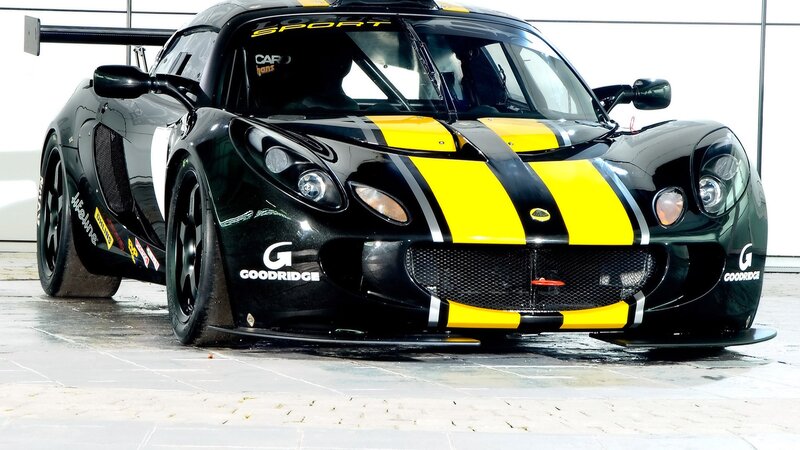 Black and yellow race car