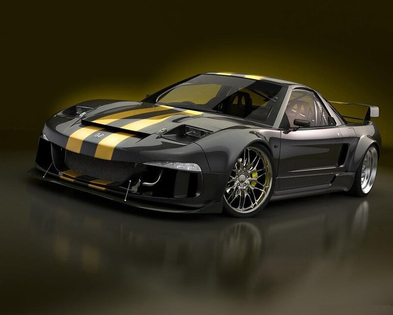 Black and Yellow Race Car — Dramatic, 3d Render