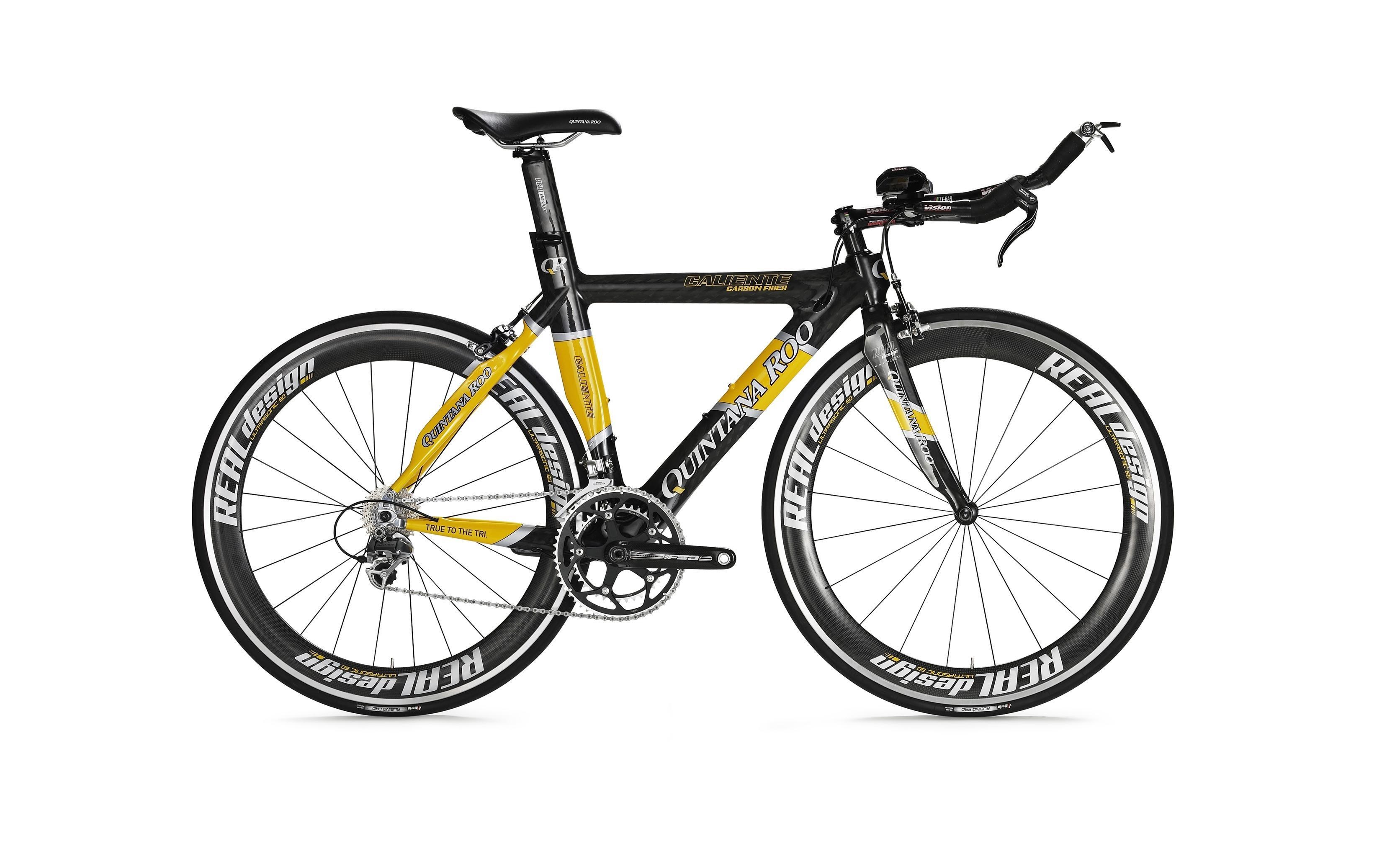 black and yellow racing bicycle