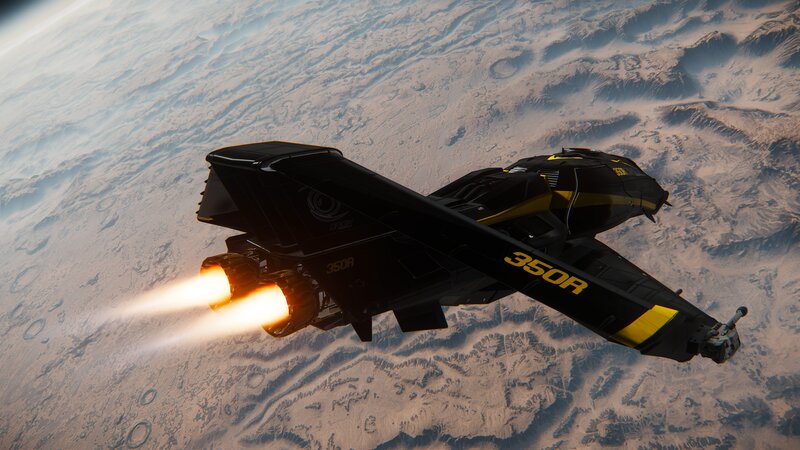 Black and Yellow Spacecraft