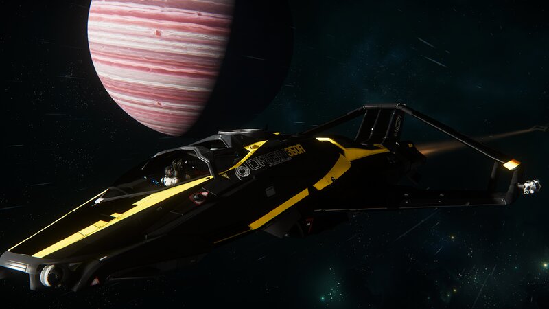 Black and Yellow Spaceship — Dramatic, Digital Art