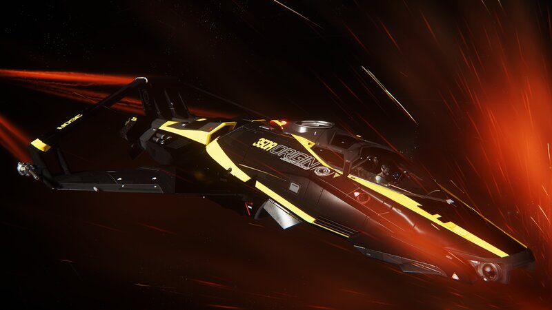 Black and Yellow Spaceship — Dramatic, Night