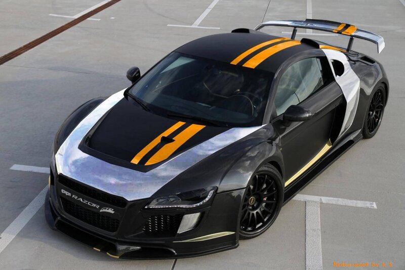 black and yellow sports car