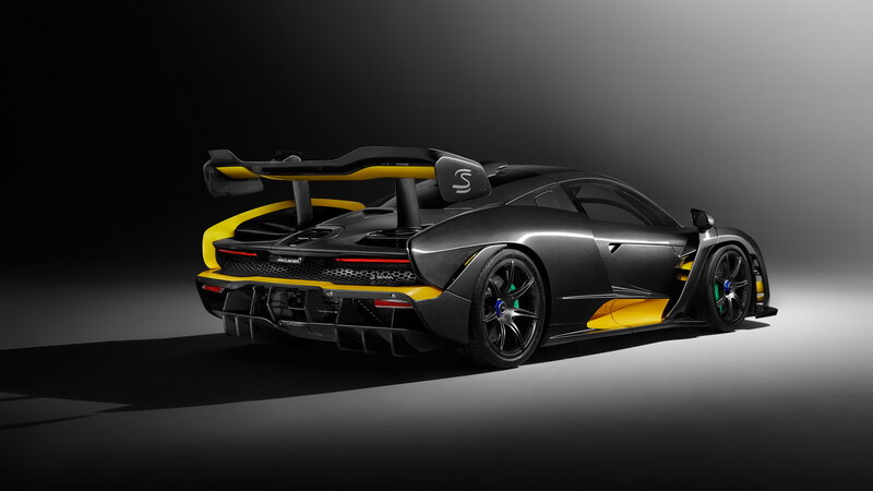 Black and Yellow Sports Car — Dramatic, Photograph, Rear Wing