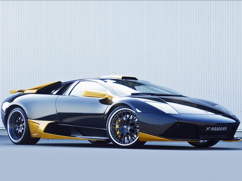 Black and Yellow Sports Car — Dramatic, Photograph, Wall, Wheels, Gray, Hamann