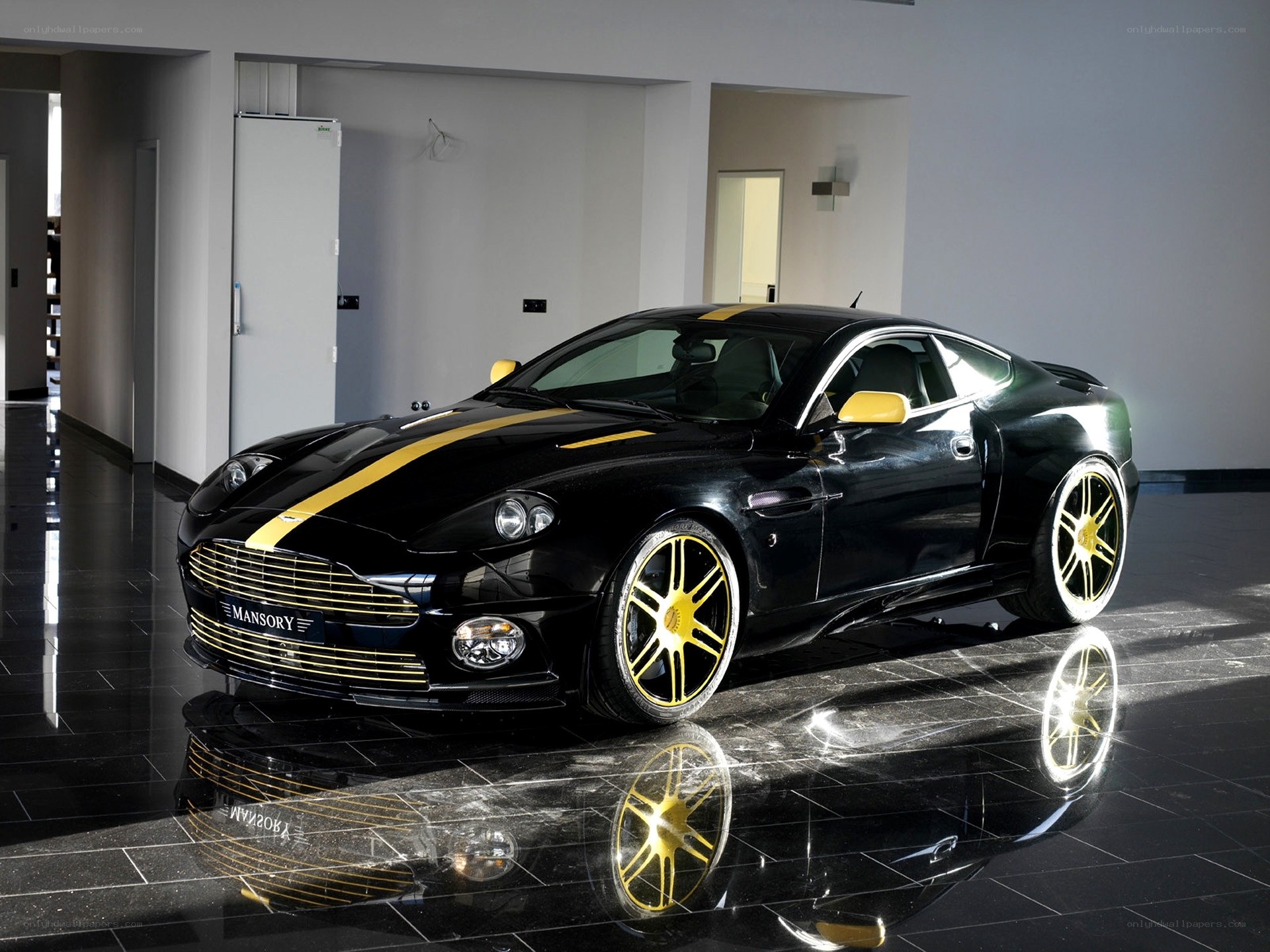 Black and yellow sports car