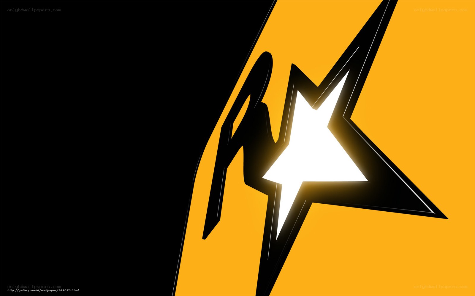 black and yellow star logo