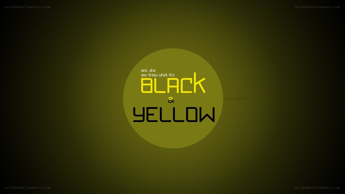 Black and Yellow text design