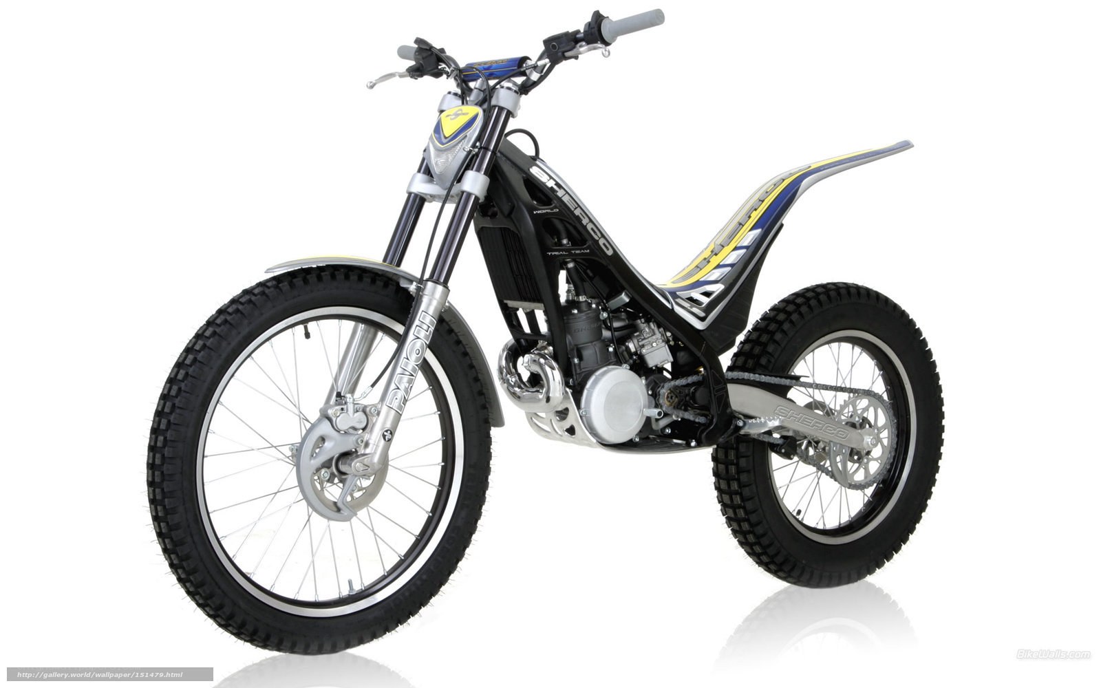 black and yellow trial motorcycle