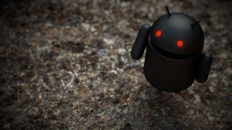 Black Android Robot — Dark