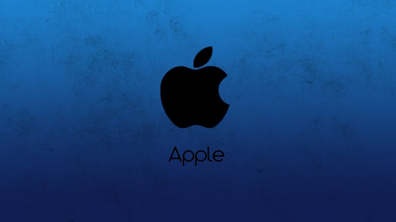 Black Apple Logo — Blue, Calm, Minimalist, Text