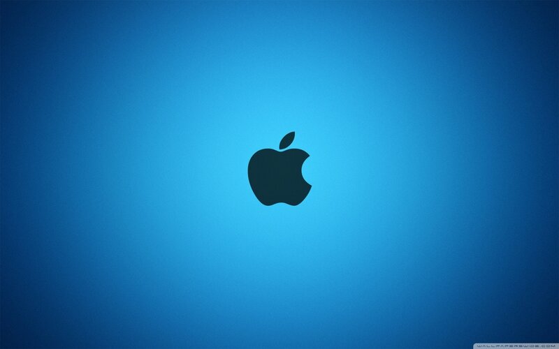 Black Apple Logo — Blue, Calm