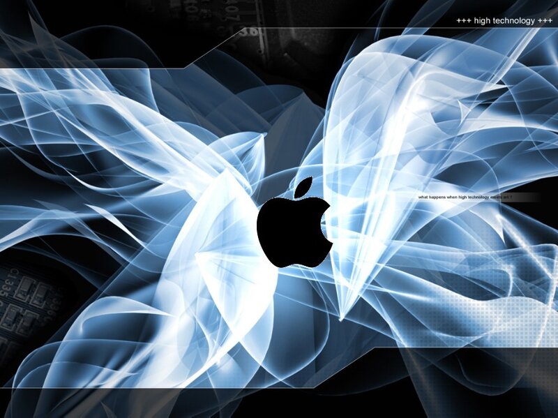 Black Apple Logo — Blue