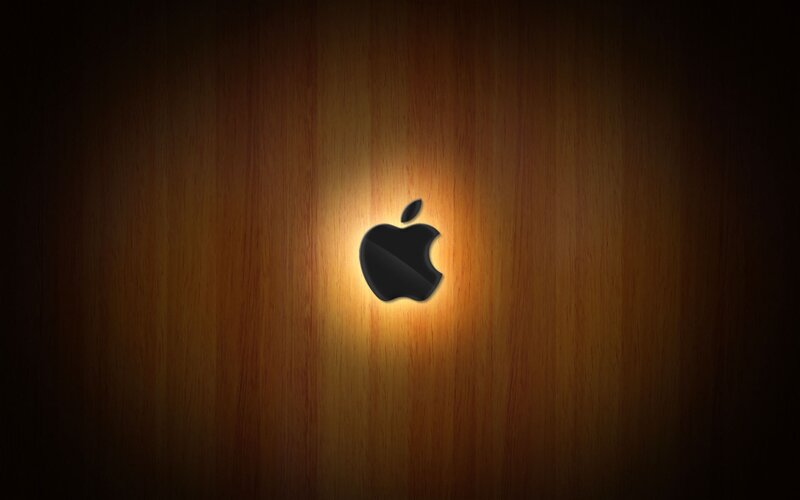 Black Apple Logo — Brown, Dramatic
