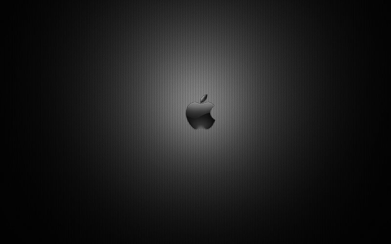 Black Apple Logo — Dark, Minimalist