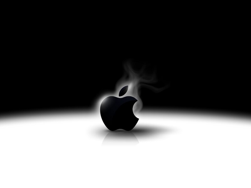 Black Apple Logo — Dramatic, Digital Art, Smoke