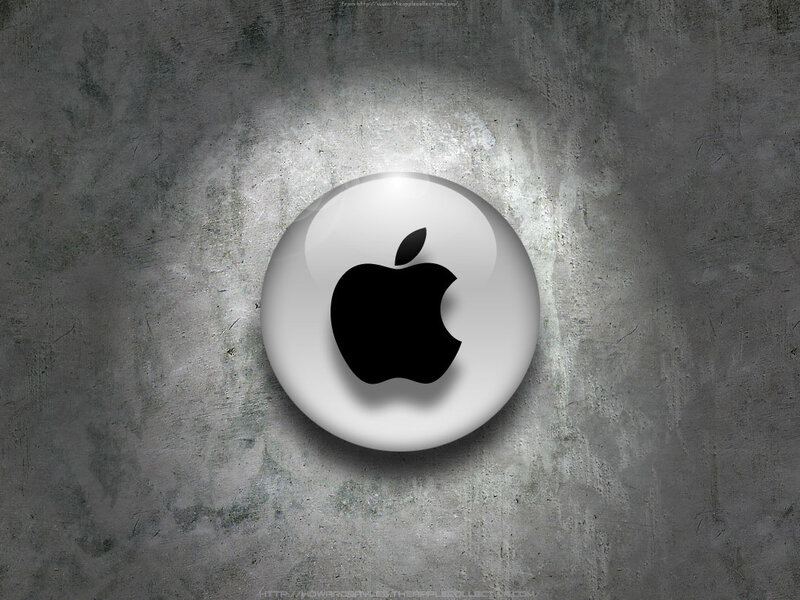 Black Apple Logo — Gray, Dramatic
