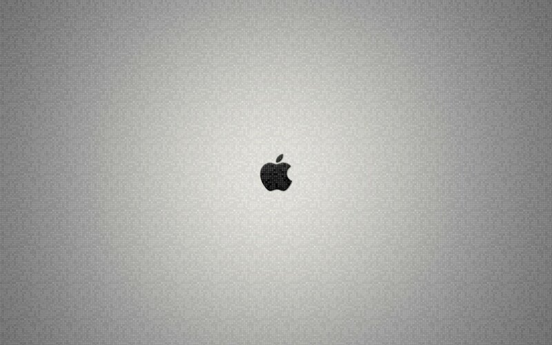 Black Apple Logo — Gray, Gray Background