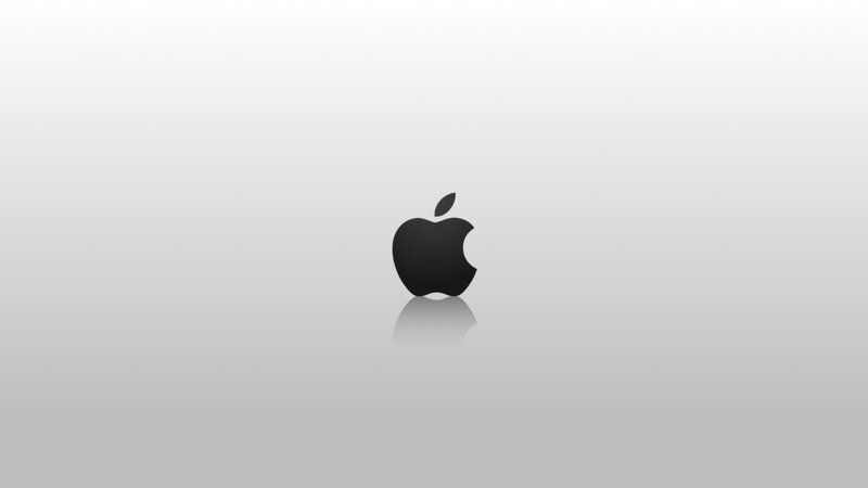 Black Apple Logo — Gray, Neutral, Minimalist, Leaf