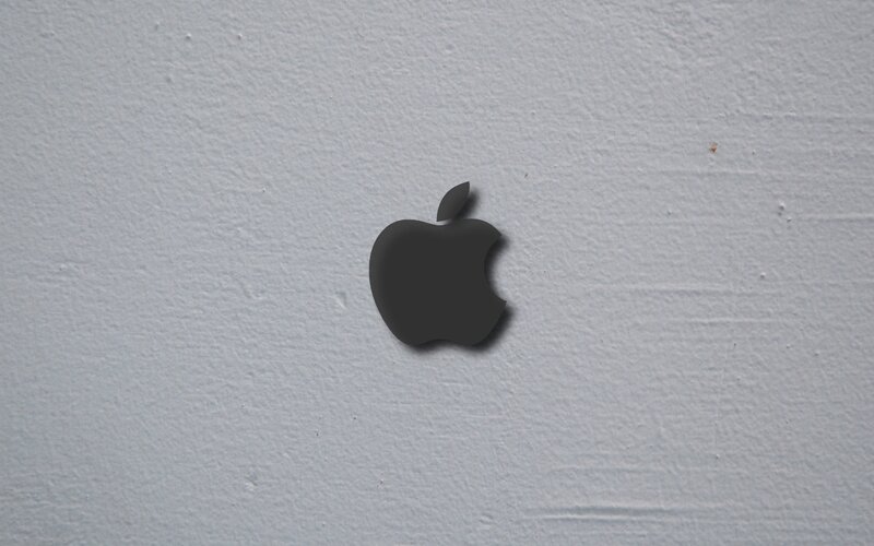 Black Apple Logo — Gray