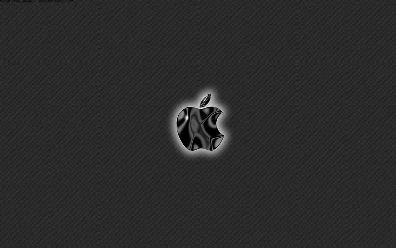 Black Apple Logo — Minimalist, Digital Art, Glow