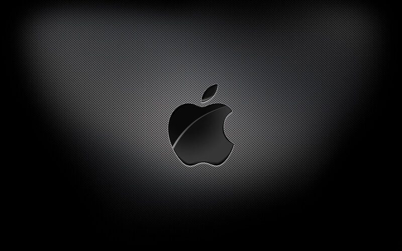 Black Apple Logo — Minimalist, Digital Art