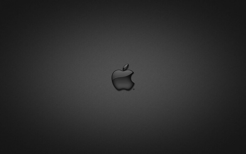 Black Apple Logo — Minimalist, Gray