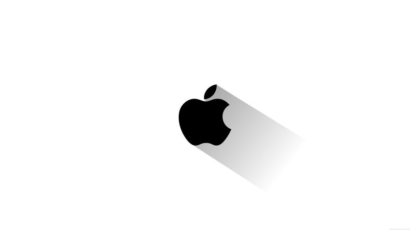 Black Apple Logo — Minimalist, Vector Art, Leaf