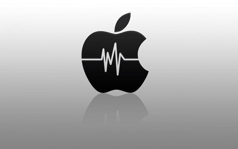 Black Apple Logo — Minimalist, Vector Art