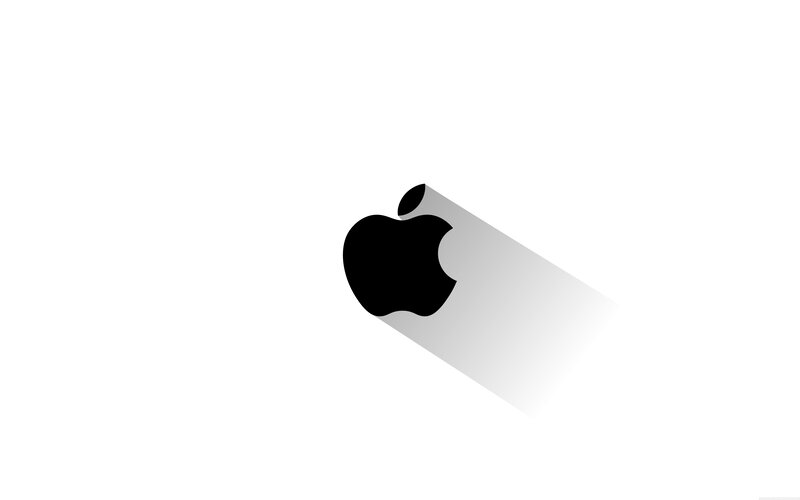 Black Apple Logo — Neutral, Minimalist