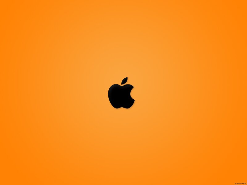 Black Apple Logo — Orange, Calm, Minimalist