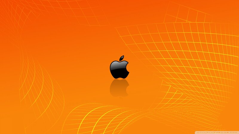 Black Apple Logo — Orange, Modern