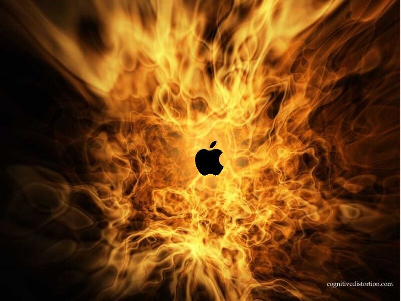 Black Apple Logo — Orange