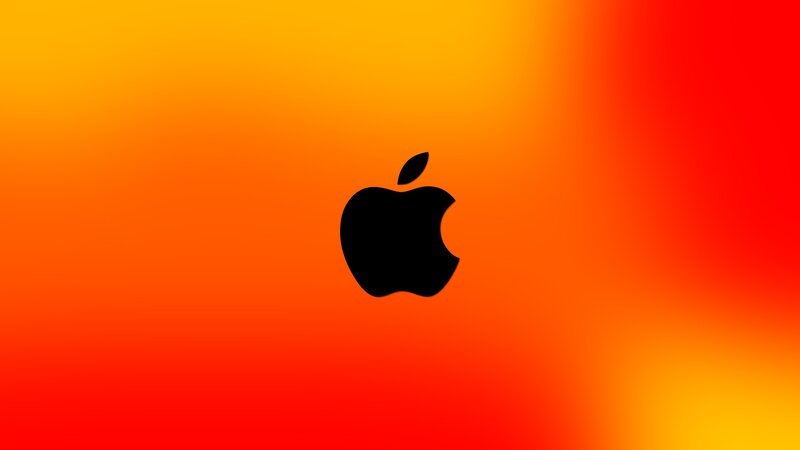 Black Apple Logo — Red, Vibrant