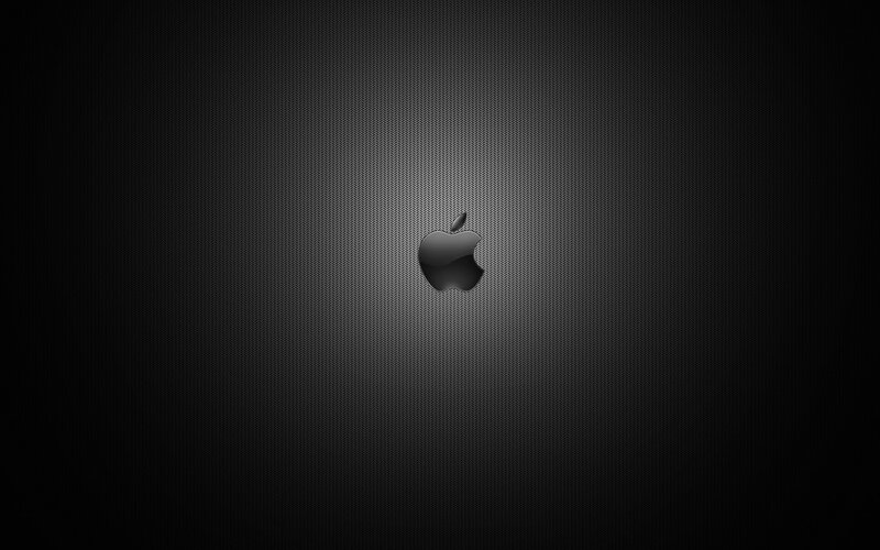 Black Apple Logo — Textured Background