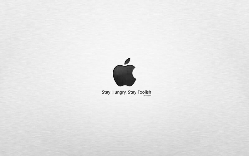 Black Apple Logo — White