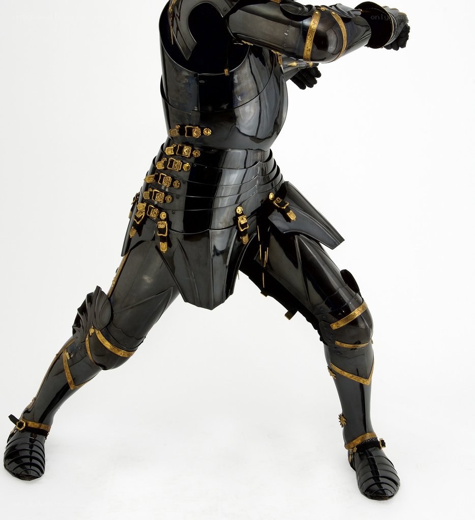 black armor suit on display