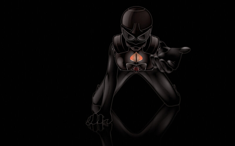 black armored figure