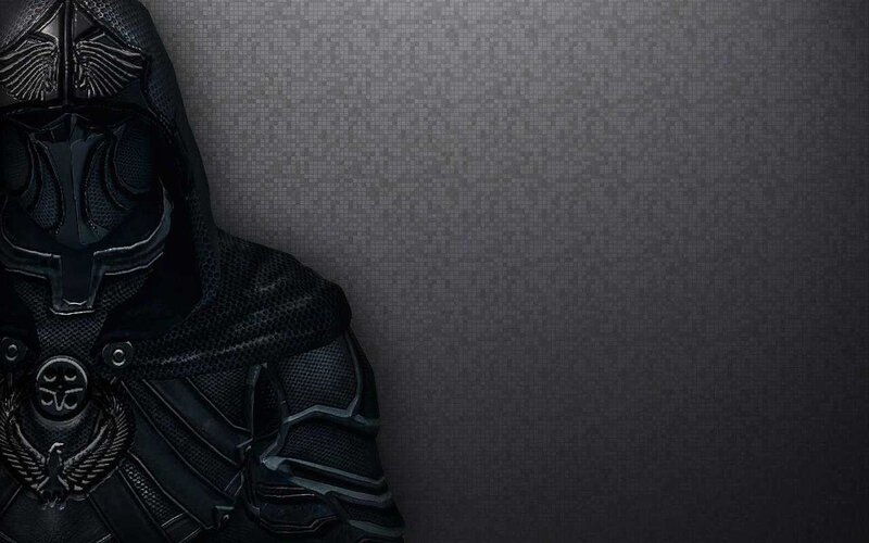 Black Armored Figure — Dark