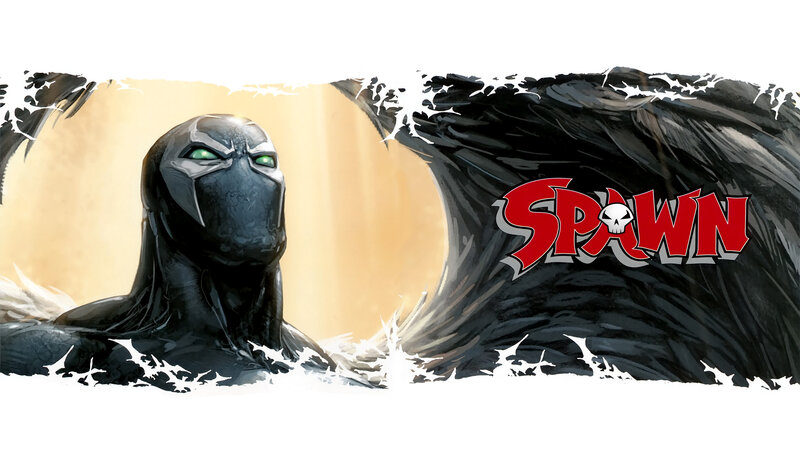 Black Armored Figure — Dramatic, Comic