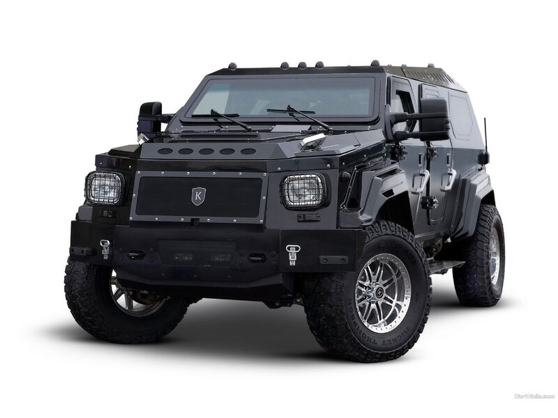 black armored SUV