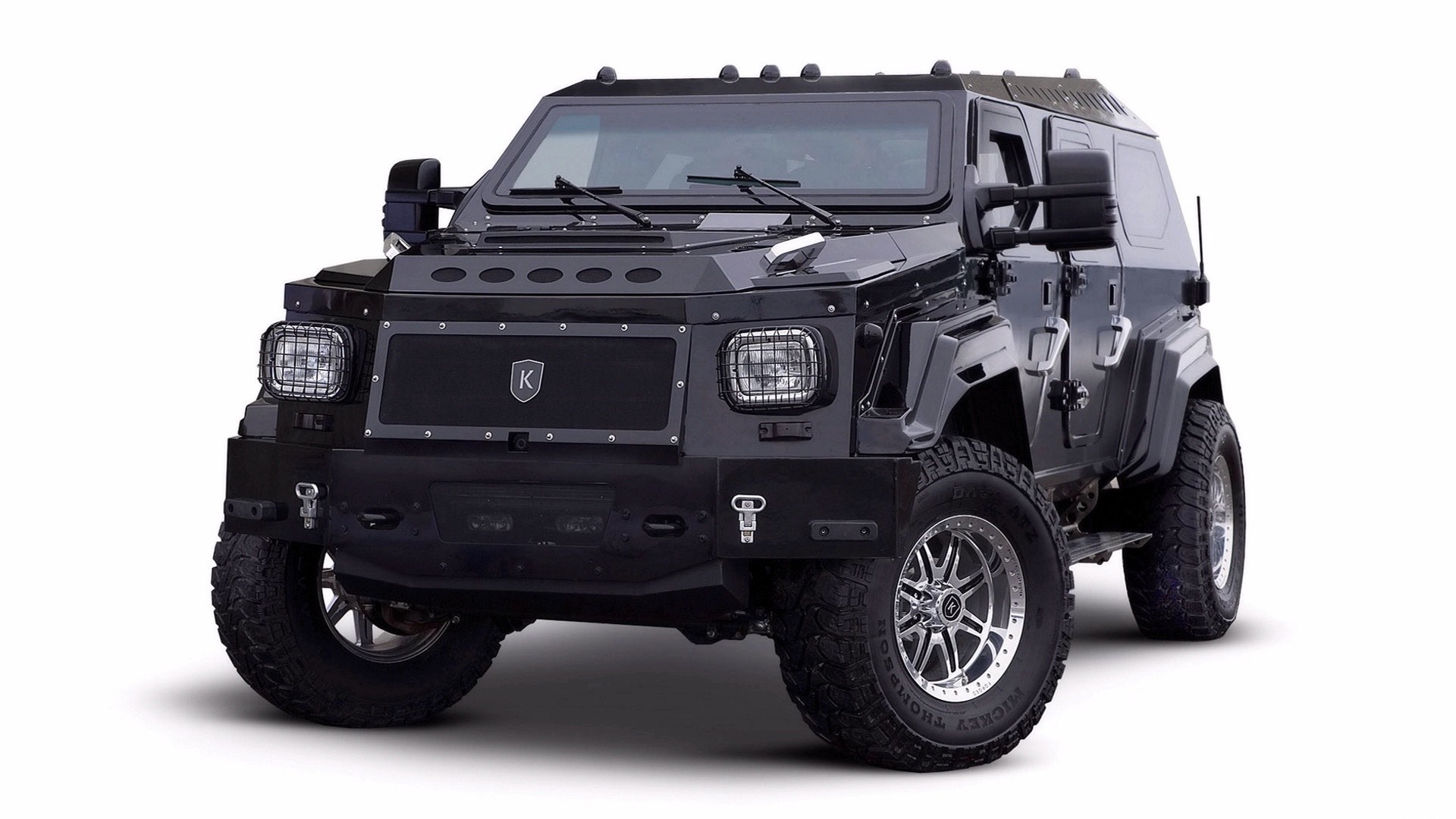 black armored SUV