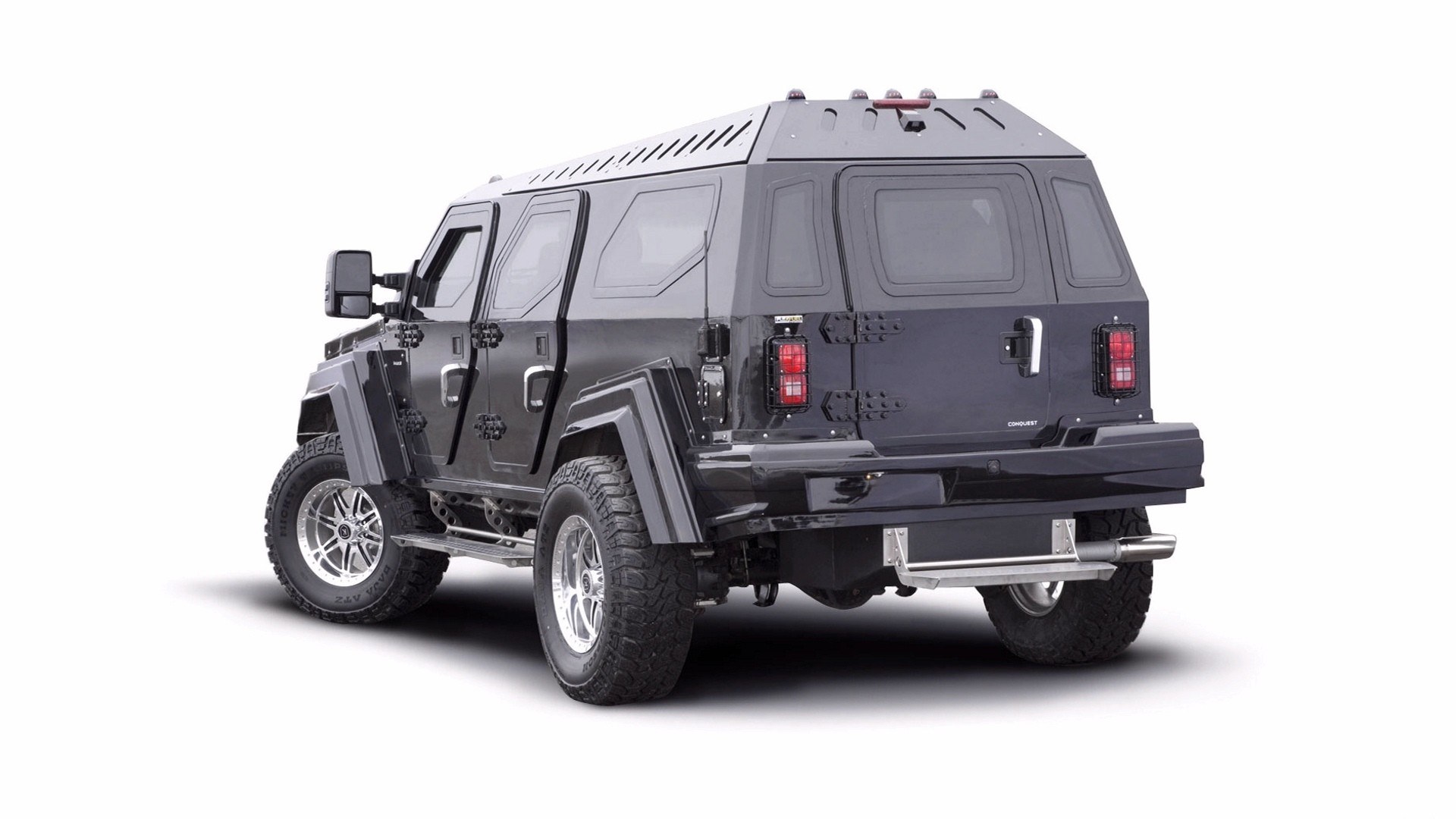 black armored SUV