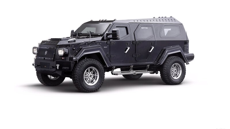 black armored SUV vehicle