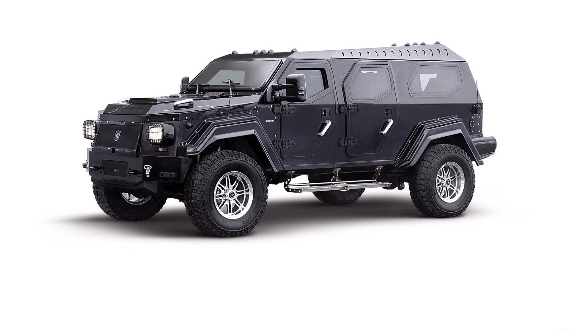 black armored SUV vehicle