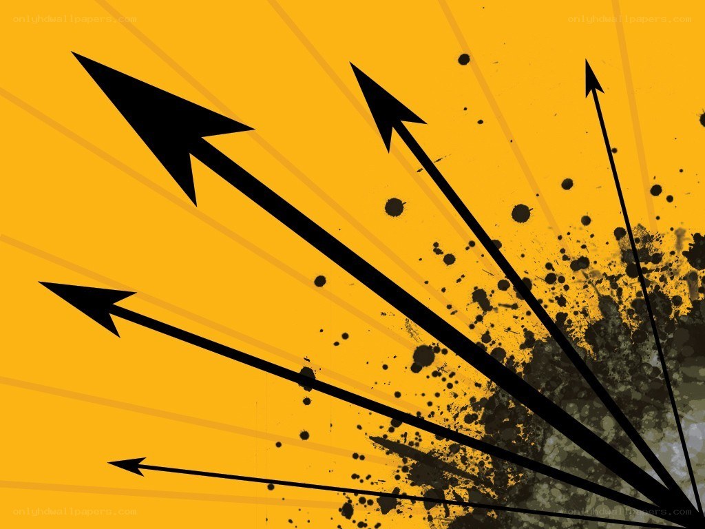 Black arrows on yellow background
